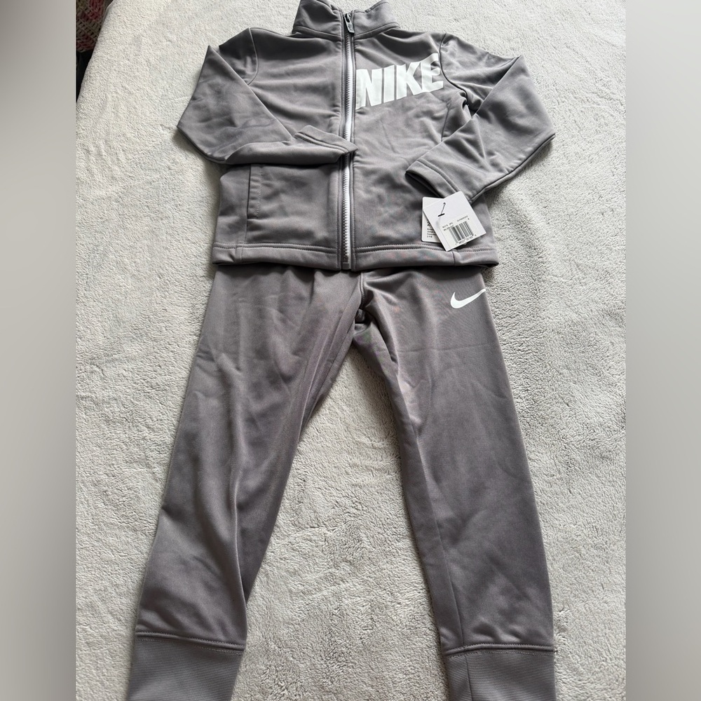 Nike Gray Kids Jogger Pants with White Swoosh